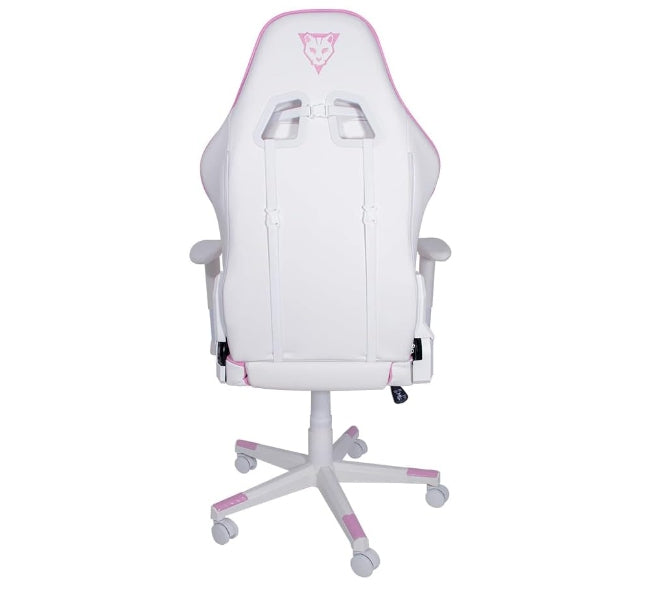 Silla Gamer Ocelot/Color Rosa Con Blanco/Descansa Brazos Ajustables/ Reclinable 90-155 Grados/ Soporta Hasta 150Kg