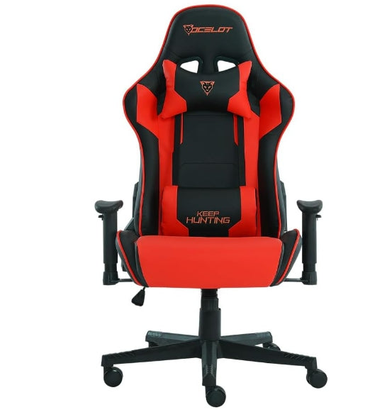 Silla Gamer Ocelot/Color Rojo Con Negro/Descansa Brazos Ajustables/ Reclinable 90-155 Grados/ Soporta Hasta 150Kg