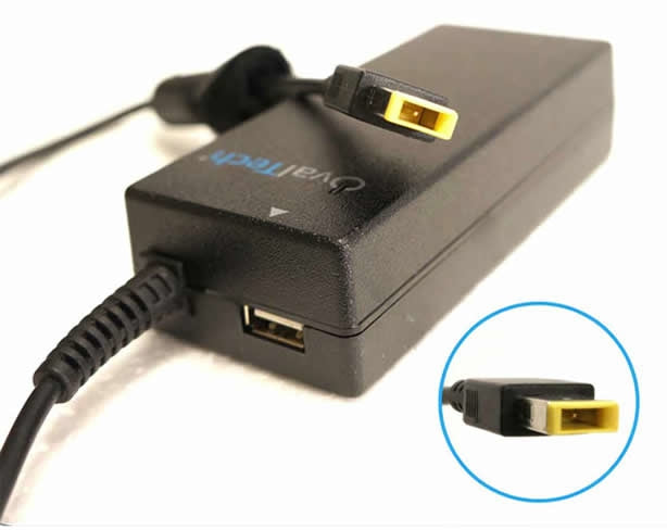 Adaptador Para Computadora Portatil Ovaltech 20V/3.25Ah + Usb Cargador Laptop Otac-E77-65W De (Lenovo Cuadrada)