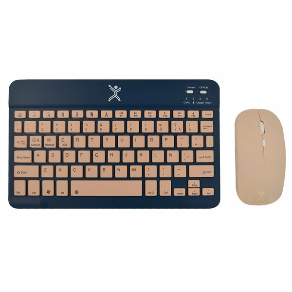 Kit De Teclado Y Mouse Perfect Choice Pc-201274 Compacto Bluetooth 2-1Azul