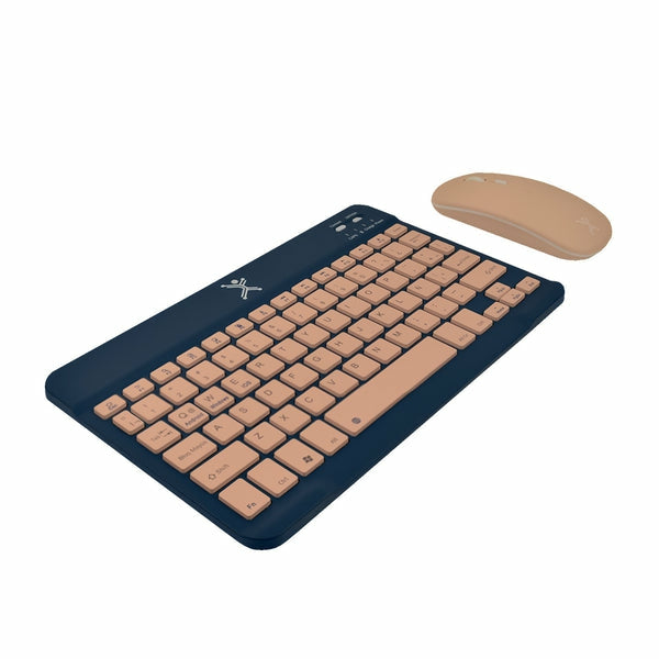 Kit De Teclado Y Mouse Perfect Choice Pc-201274 Compacto Bluetooth 2-1Azul