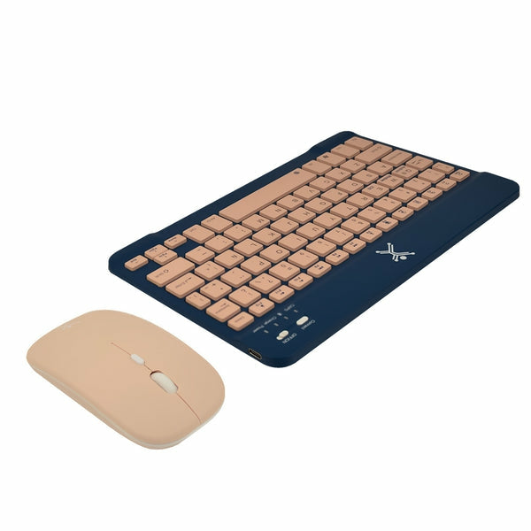 Kit De Teclado Y Mouse Perfect Choice Pc-201274 Compacto Bluetooth 2-1Azul