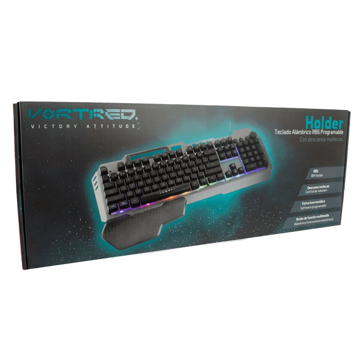 Teclado Gaming Rgb Programable De Membrana - Holder