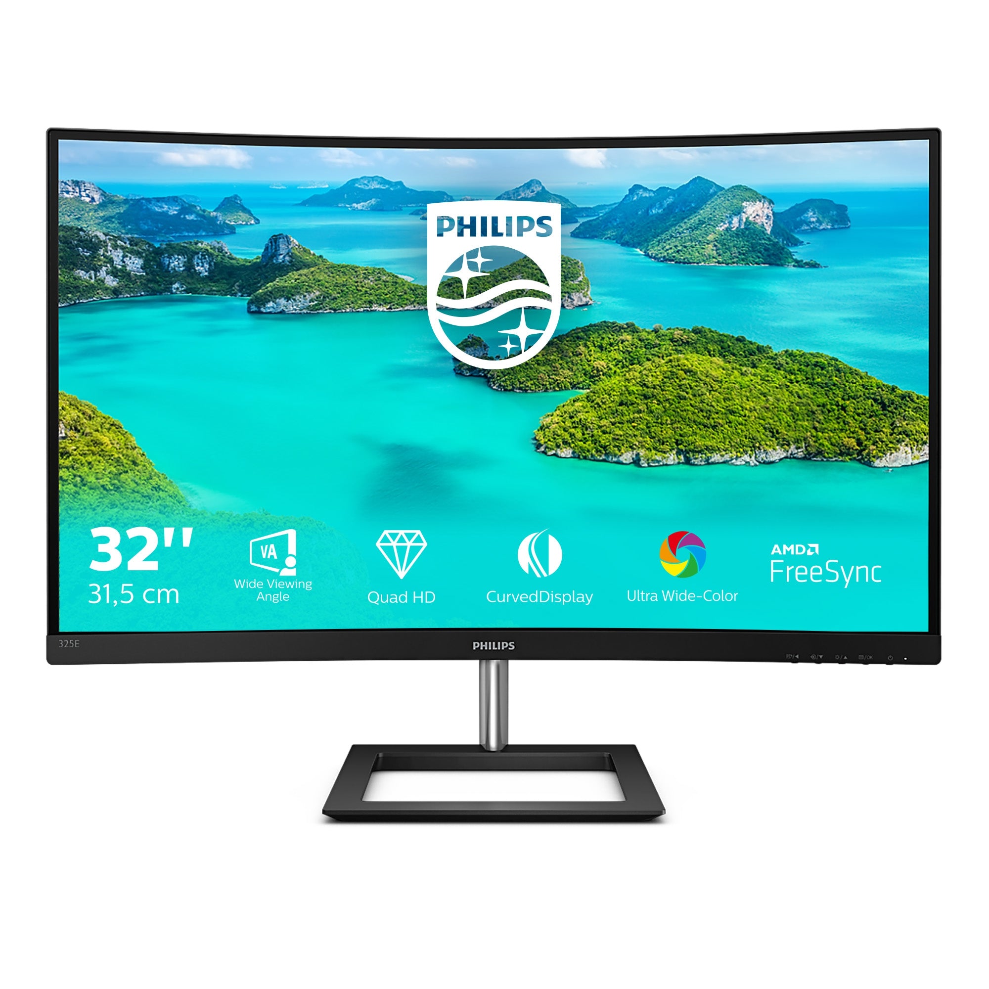 Monitor Curvo Led Philips  32 / Negro /  Vga - Hdmi - Displayport / Aspecto 16:9 / Tr 4 Ms G A G / Resolucion 2560X1080 / Brillo 250 Cd/M2 / Flickerfree / Low Blue Mode / 100X100 Vesa