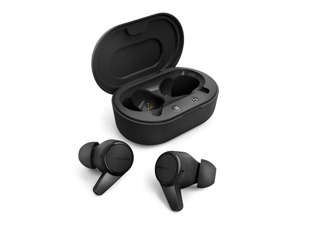 Audifonos Philips Inalambricos / Color Negro / Bluetooth 5.2 / Estuche De Carga Usb-C Portatil / Resistentes A Salpicaduras De Agua Y Sudor Ipx4 / Alcance De 10M / Micro Integrado / Punta De Silicona