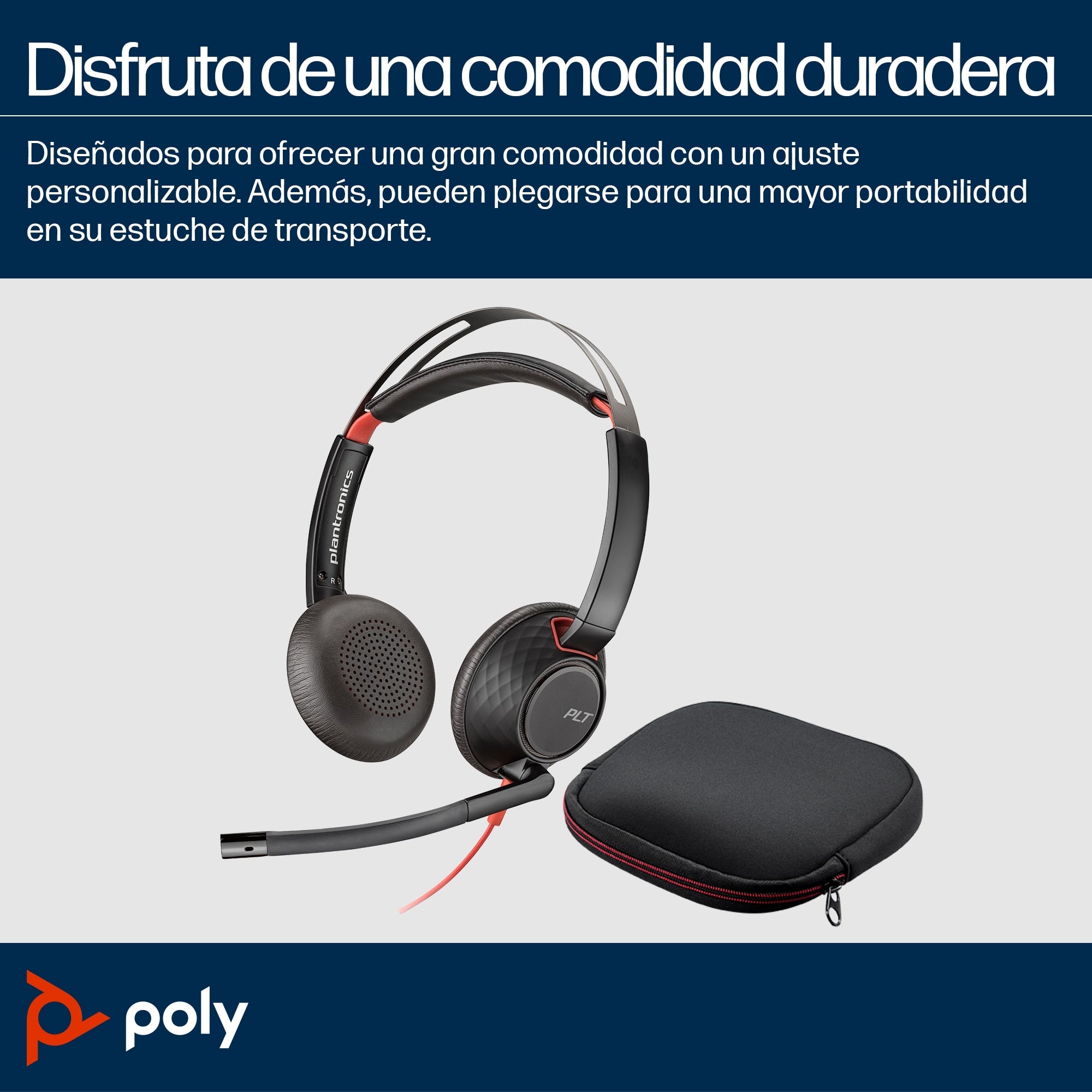 Auriculares Plantronics Bw 5220 Poly Blackwire Alambricos Usb-C Con Adaptador Usb-C/A Conector 3.5 Mm Binaural