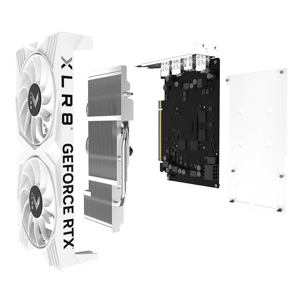 Tarjeta De Video Pny Nvidia Geforce Rtx 4060 Dual Fan Xlr8 Gaming Verto Oc White /8Gb Gddr6X/Pcie X16 4.0/Gama Alta/Gamer