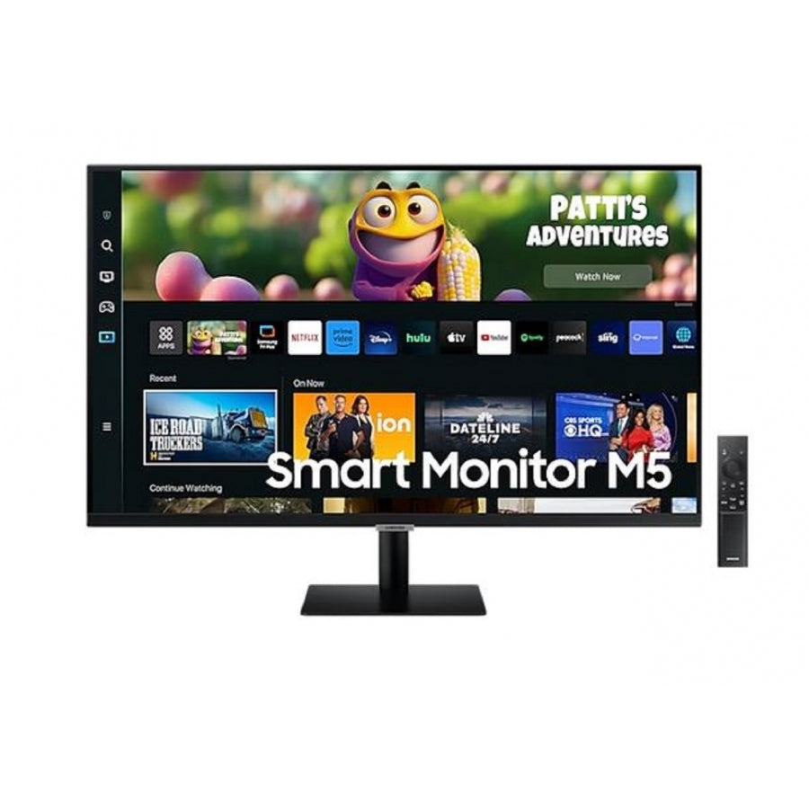 Monitor Led Samsung 32 Pulgadas, Widescreen, Fhd, 1920X1080, Smart Monitor M5, Negro, 2 Hdmi, 2 Usb, Wifi, Bluetooth, 4Ms, 60Hz, Flat, Gaming Hub, Bocinas