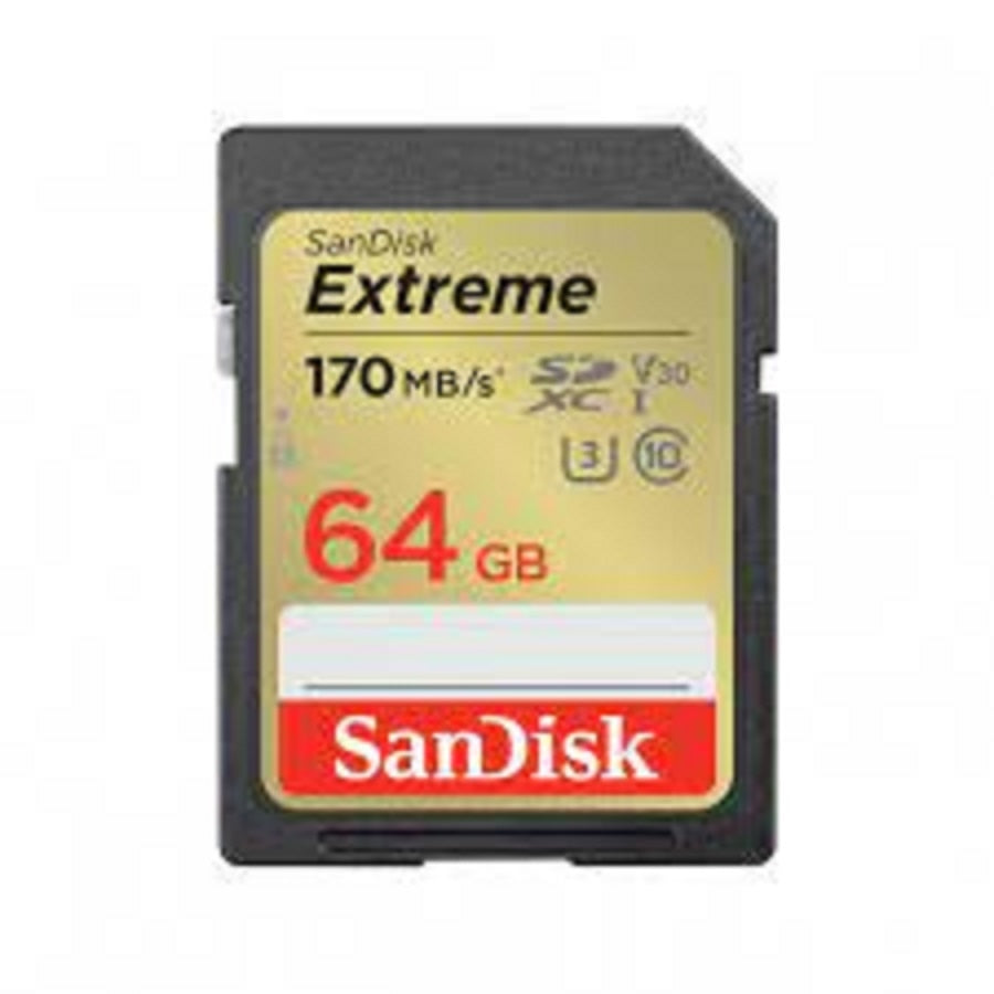 Memoria Sandisk Sdxc 64Gb Extreme 170Mb/S 4K Clase 10 U3 V30 Sdsdxv2-064G-Gncin