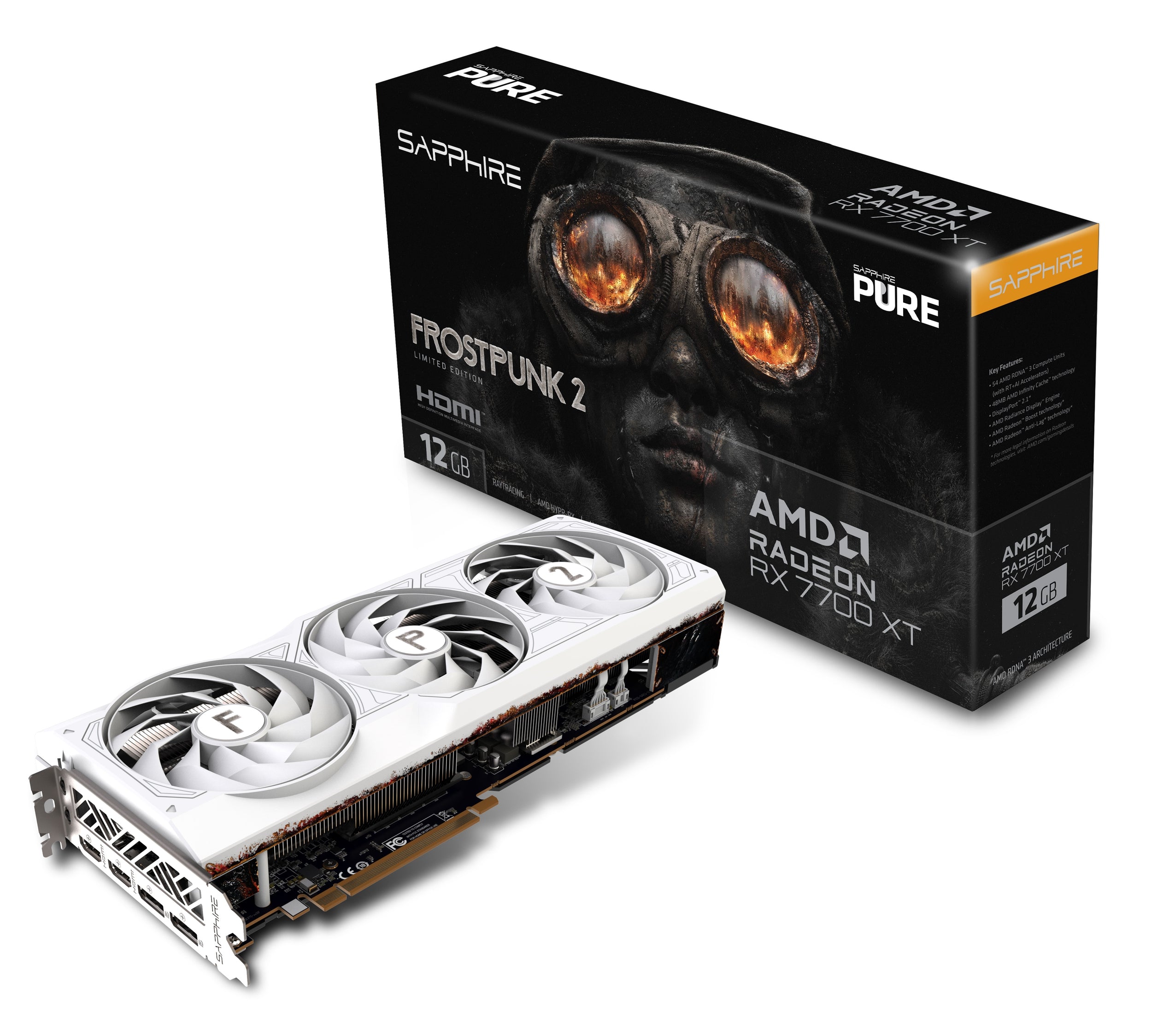 Tarjeta De Video Sapphire Purerx7700Xt Frostpunk2 Edition(11335-08-50)