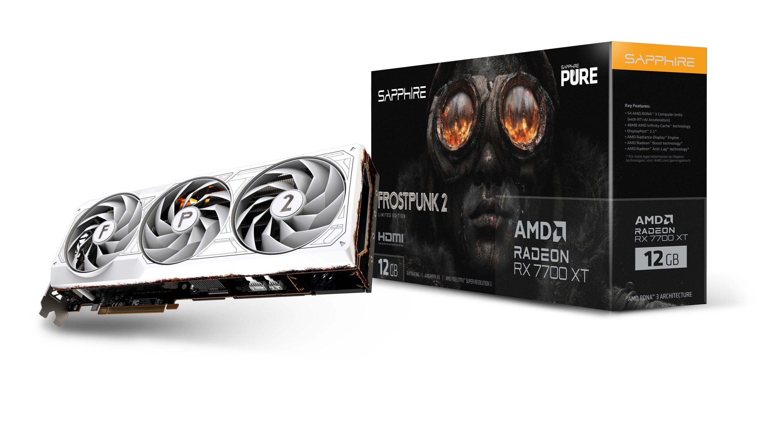 Tarjeta De Video Sapphire Purerx7700Xt Frostpunk2 Edition(11335-08-50)