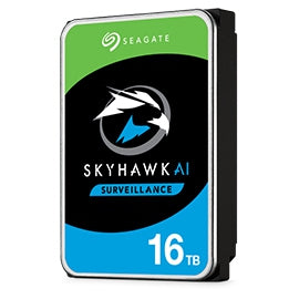 Disco Duro Interno Seagate Skyhawk Ai 16Tb 3.5 Escritorio Sata3 6Gb/S 256Mb 7200Rpm Video Vigilancia 24X7 Dvr Y Nvr  Bahias Ilimitadas 1-64 Cam