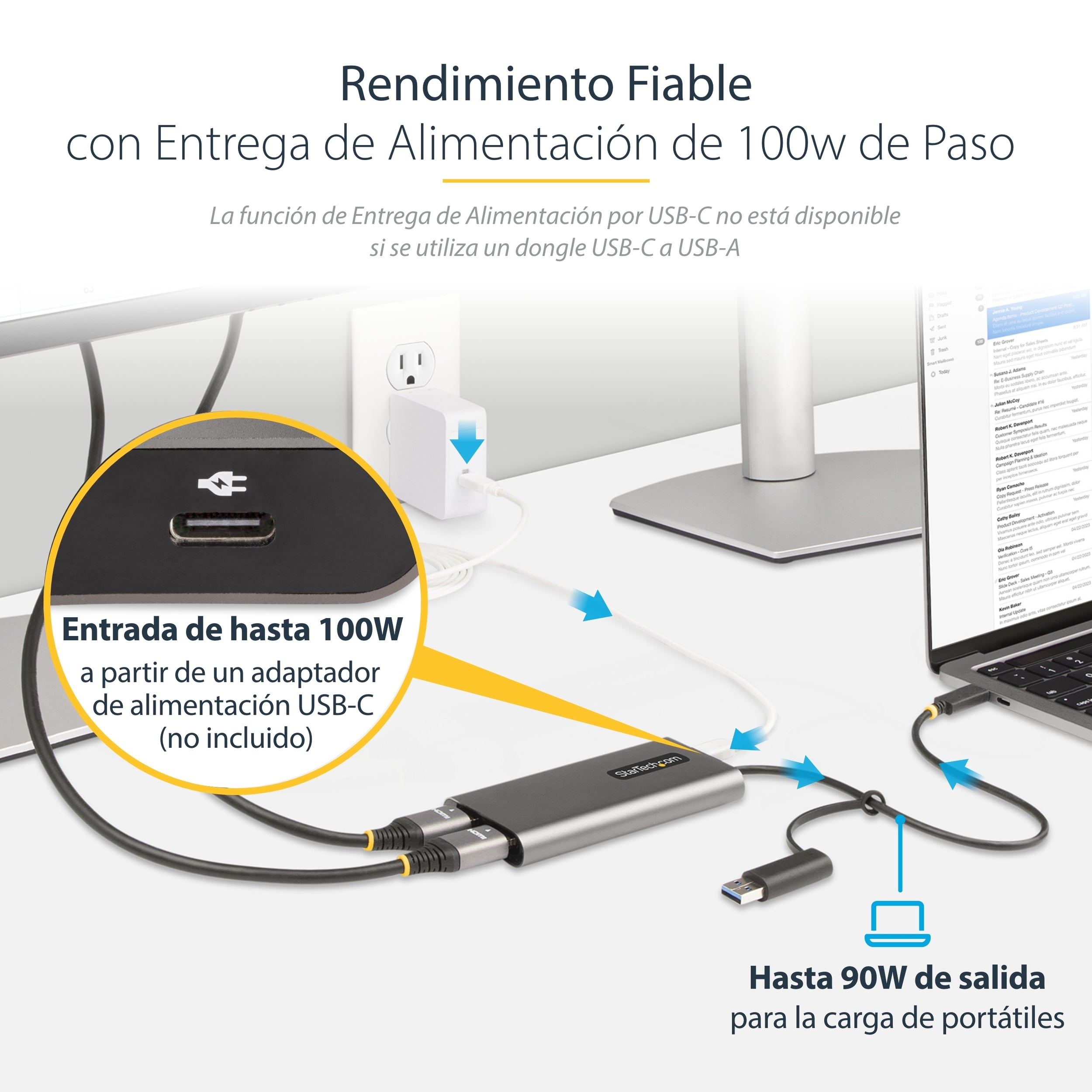 Adaptador Usb-C A Hdmi Doble 4K A 60Hz Pd De 100W Tipo C