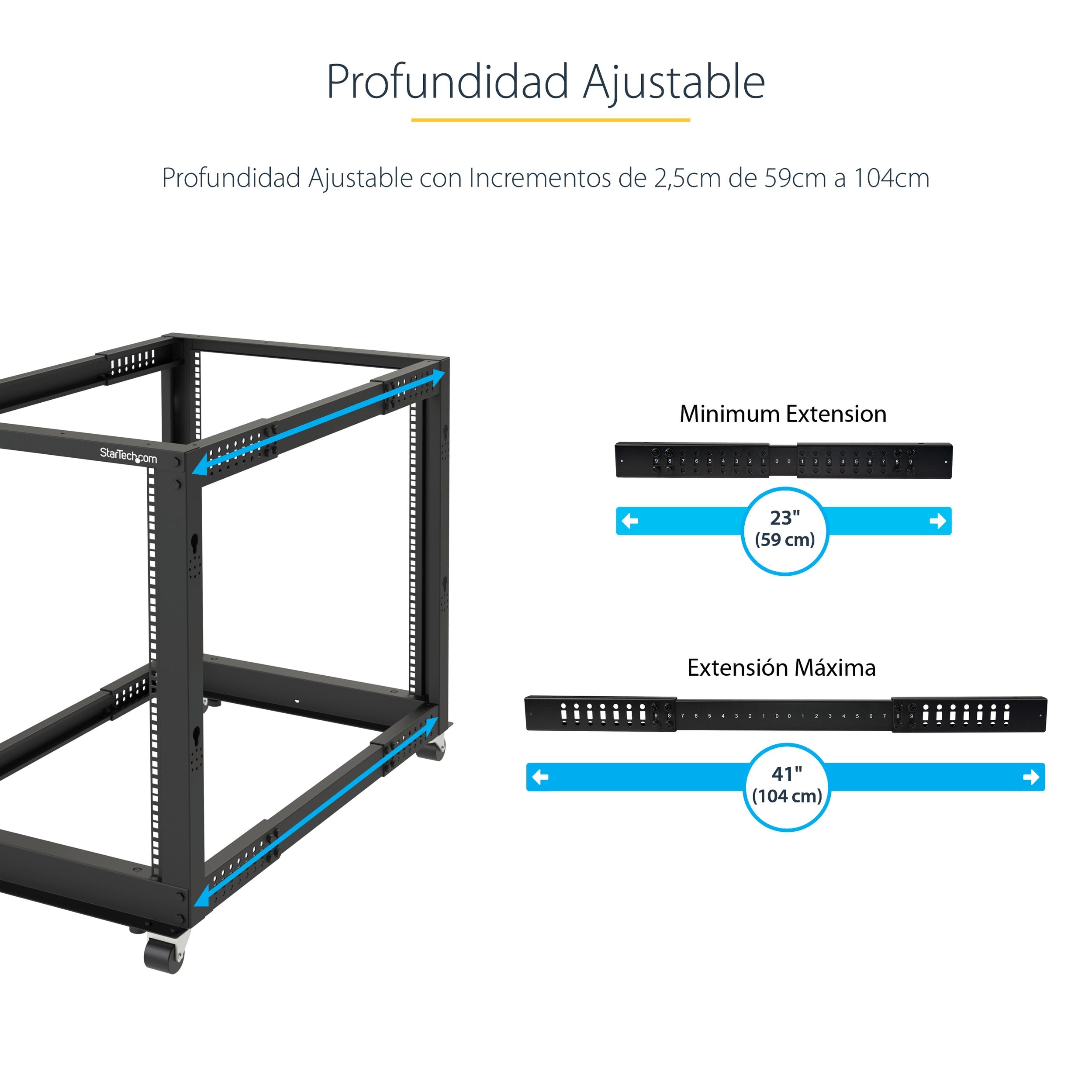 Rack Marco Abierto Profundidad Ajustable De 4 Columnas 12U     .