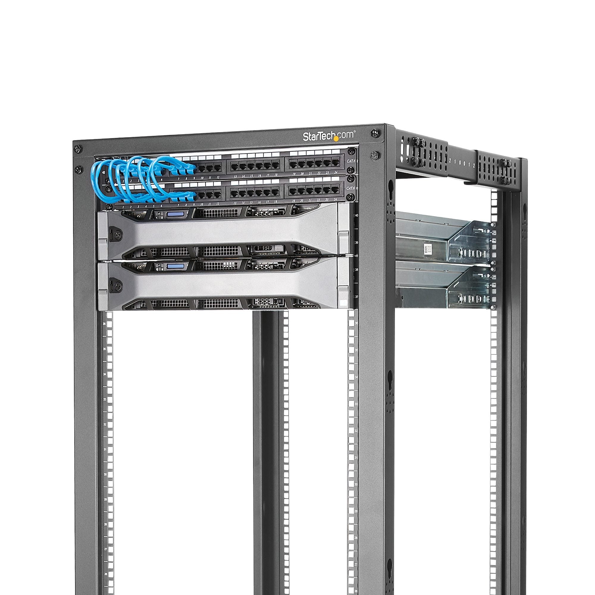 Rack Marco Abierto Profundidad Ajustable De 4 Columnas 25U     .