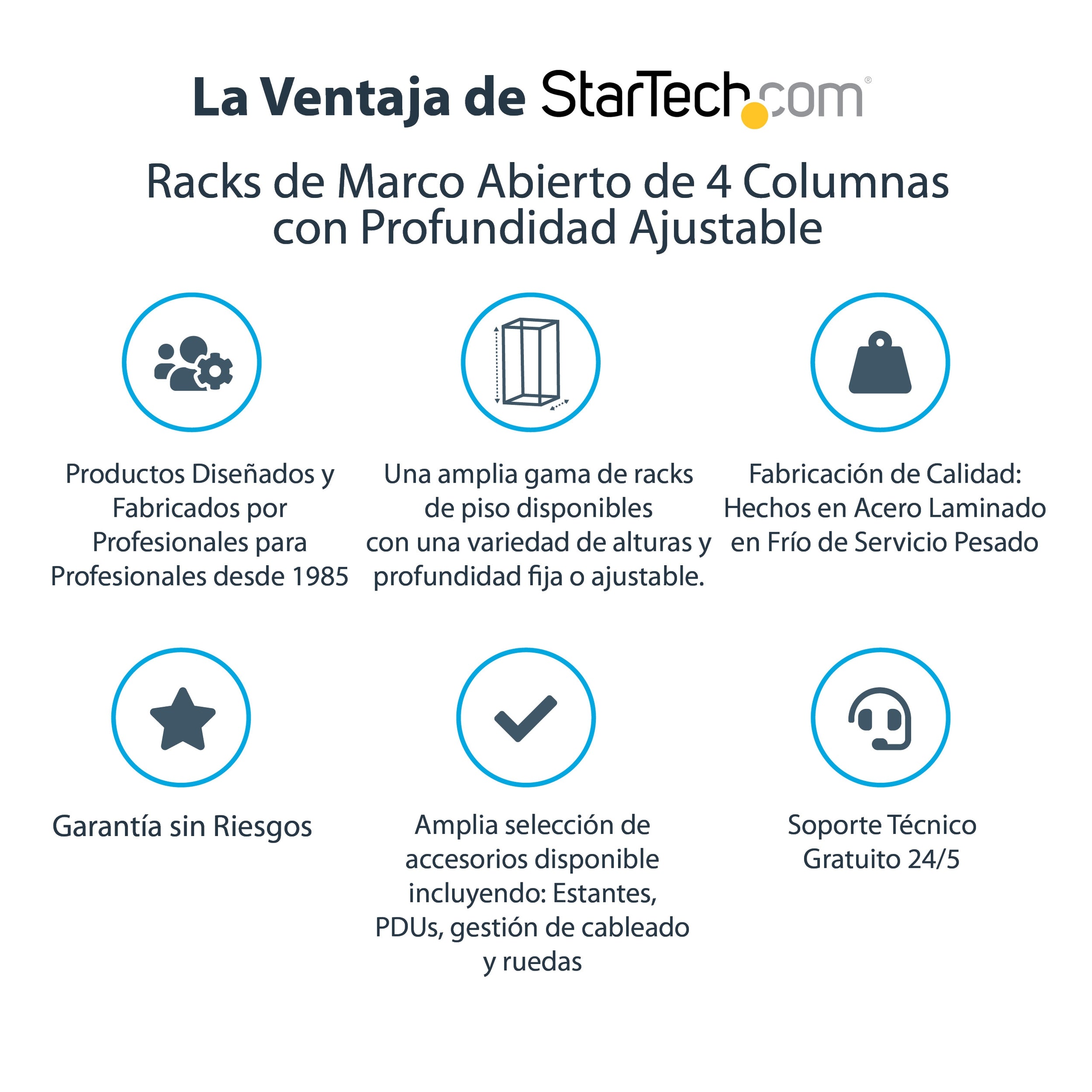 Rack Marco Abierto Profundidad Ajustable De 4 Columnas 25U     .