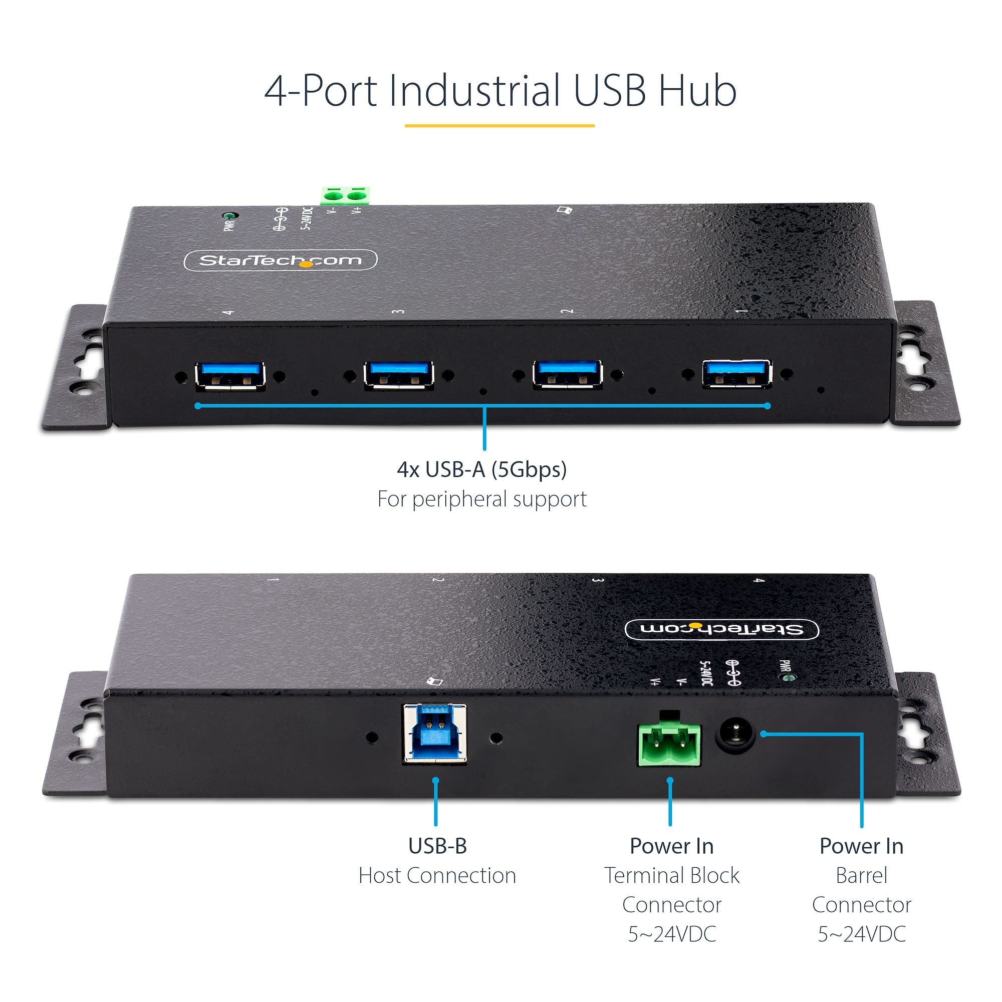 Hub Industrial Usb 3.0 De 4 Puertos Concentrador Usb-A