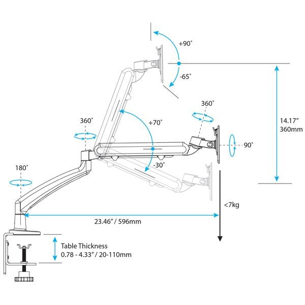 Brazo Soporte Articulado Con Gestion De Cables Para Pantalla