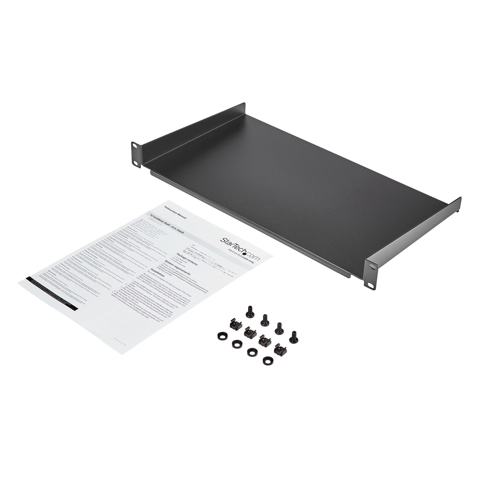 Charola Estante De 1U Para Gabinete Rack De Servidores - De 10 Pulgadas De Profundidad - Startech.Com Mod. Cabshelf1U10