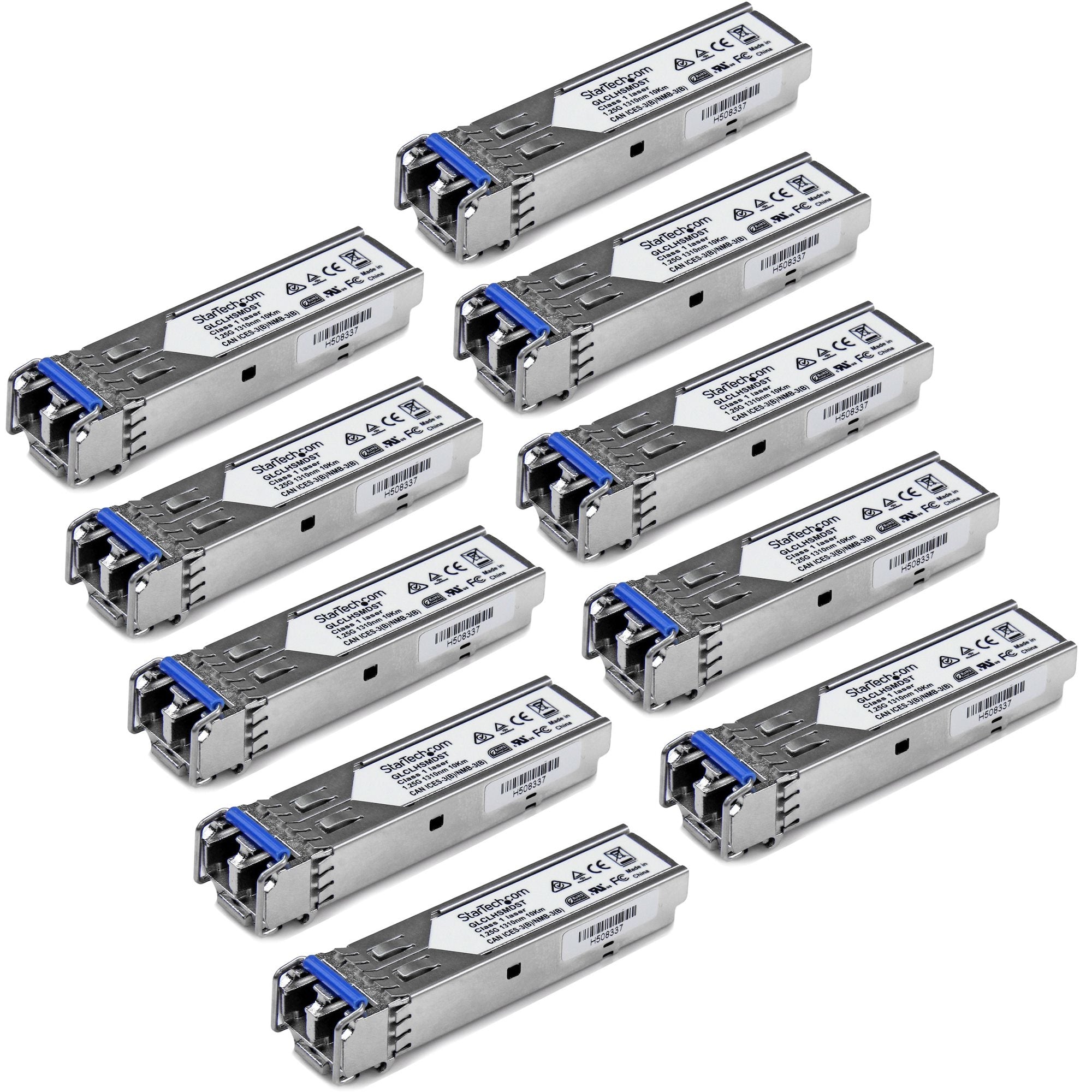 Paquete 10 Sfps Gigabit Fibra Glc-Lh-Smd Lc Mm/Sm 10Km550M    .