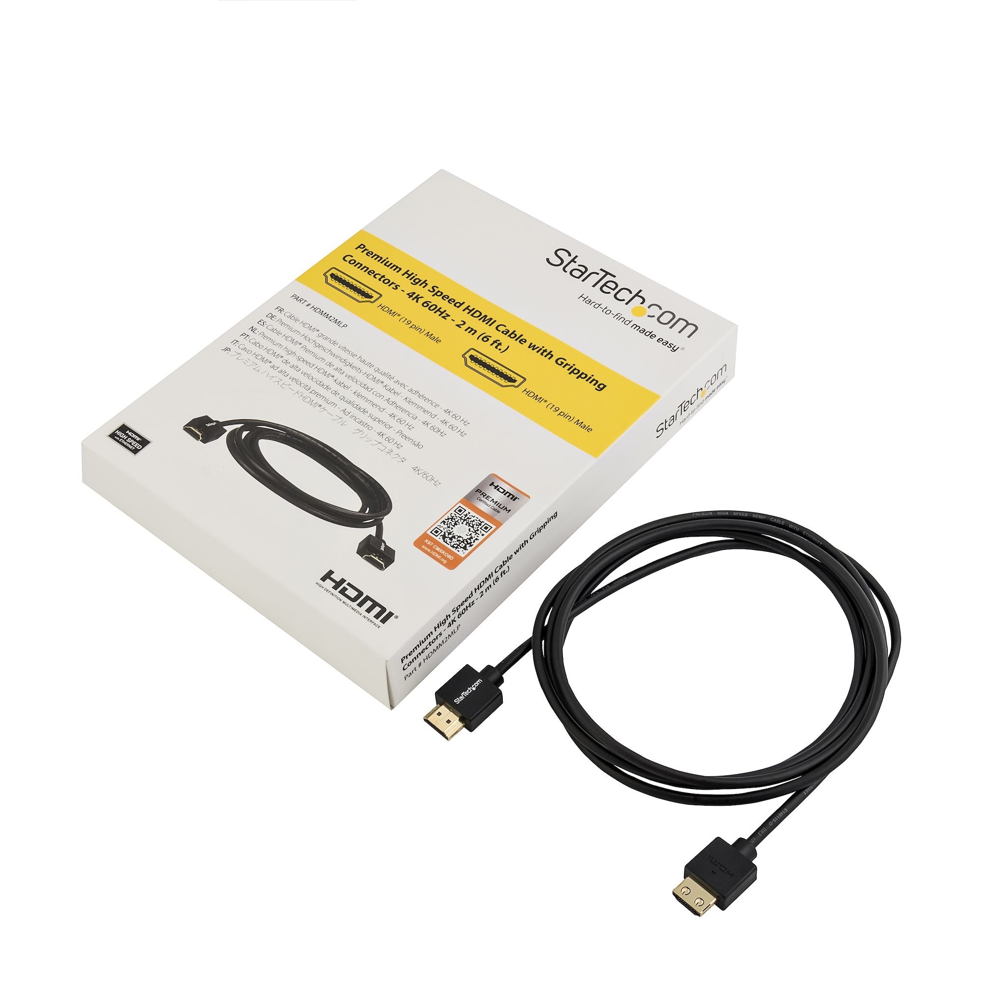 Cable 2M Hdmi Alta Velocidad Co Nectores Con Agarre 4K 60Hz