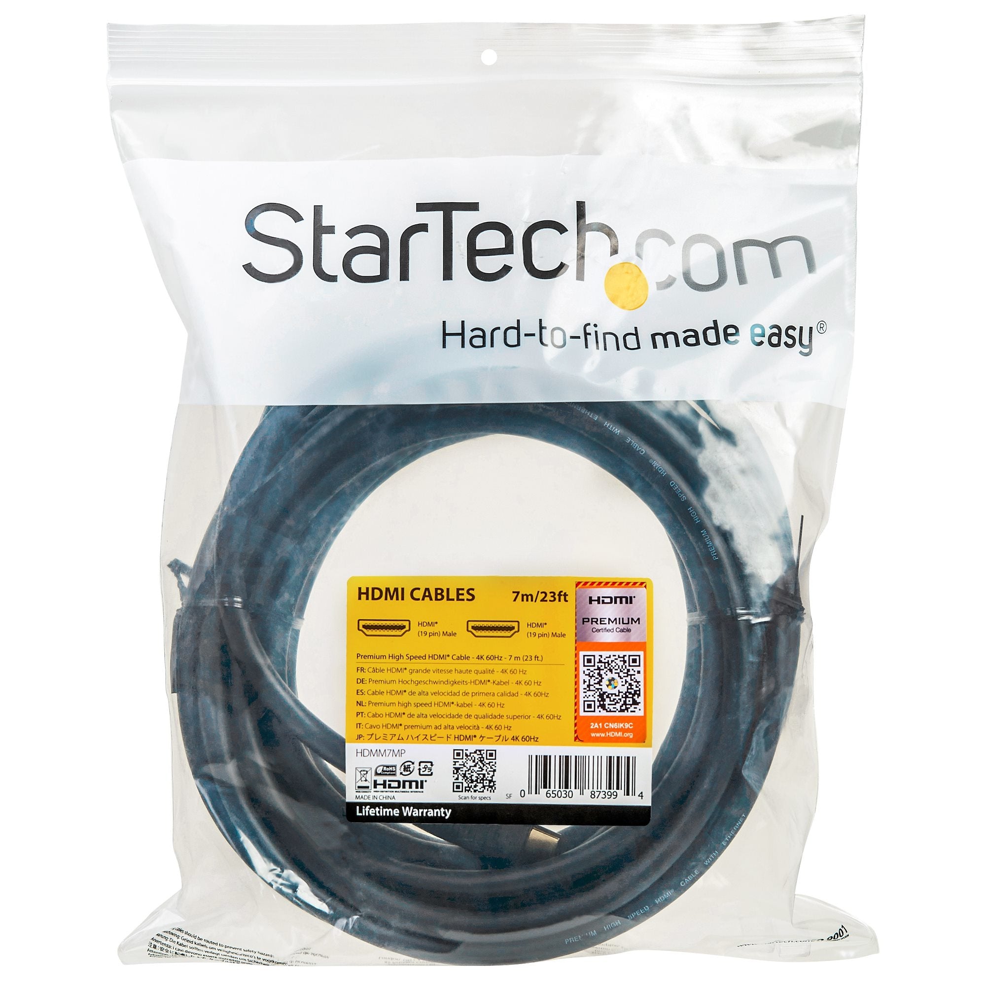 Cable 7M Hdmi Alta Velocidad Pr Remium Con Ethernet 4K60Hz