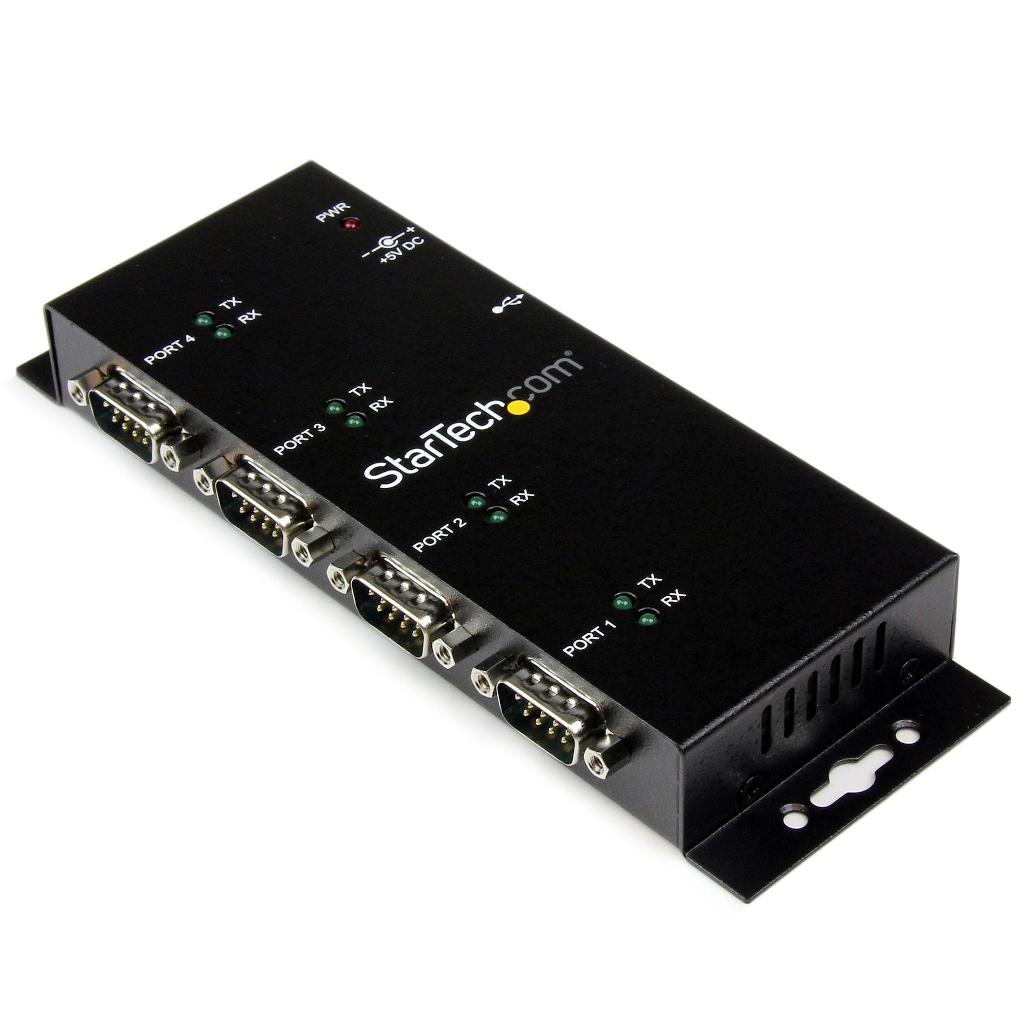 Hub Concentrador Usb A Serial Rs232 Db9 De 4 Puertos De Riel Din