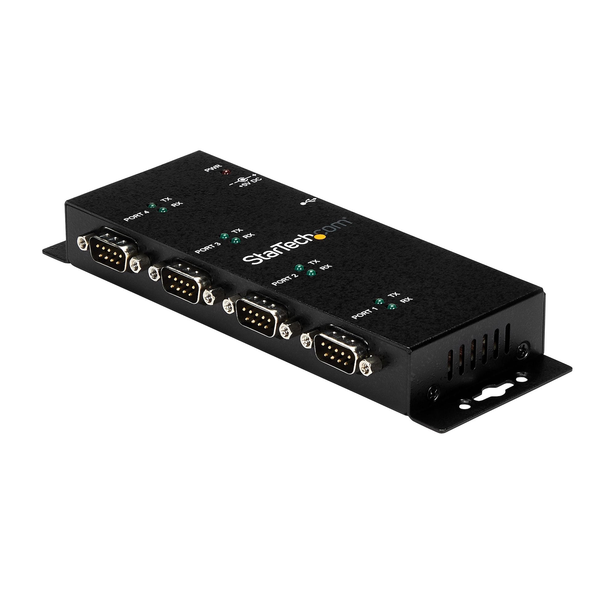 Hub Concentrador Usb A Serial Rs232 Db9 De 4 Puertos De Riel Din