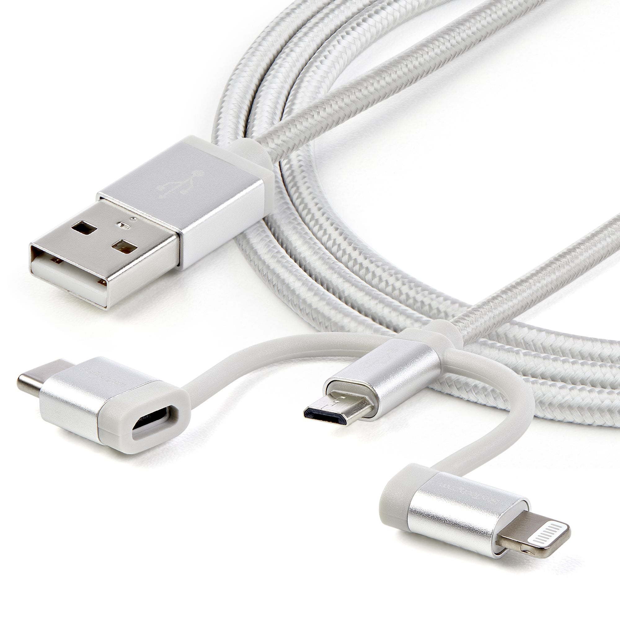 Cable Trenzado De 1M Usb A Usb C Micro Usb Lightning Cargador