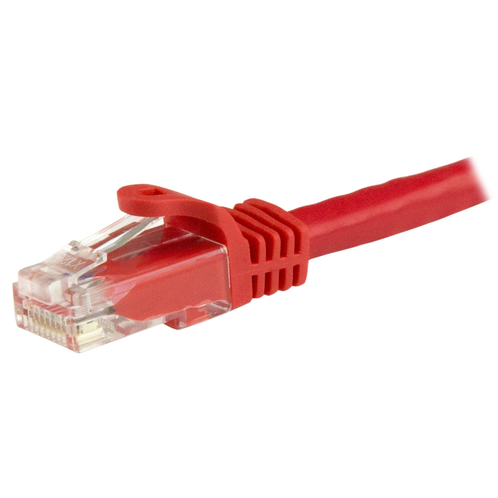 Cable 1M Rojo De Red Gigabit Cat6 Ethernet Rj45 Snagless