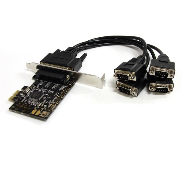 Tarjeta Adaptadora Pci Express Pcie De 4 Puertos Serial Con Cable Multiconector Rs232 Serie - 4X Db9 Macho - Breakout Cable - Startech.Com Mod. Pex4S553B