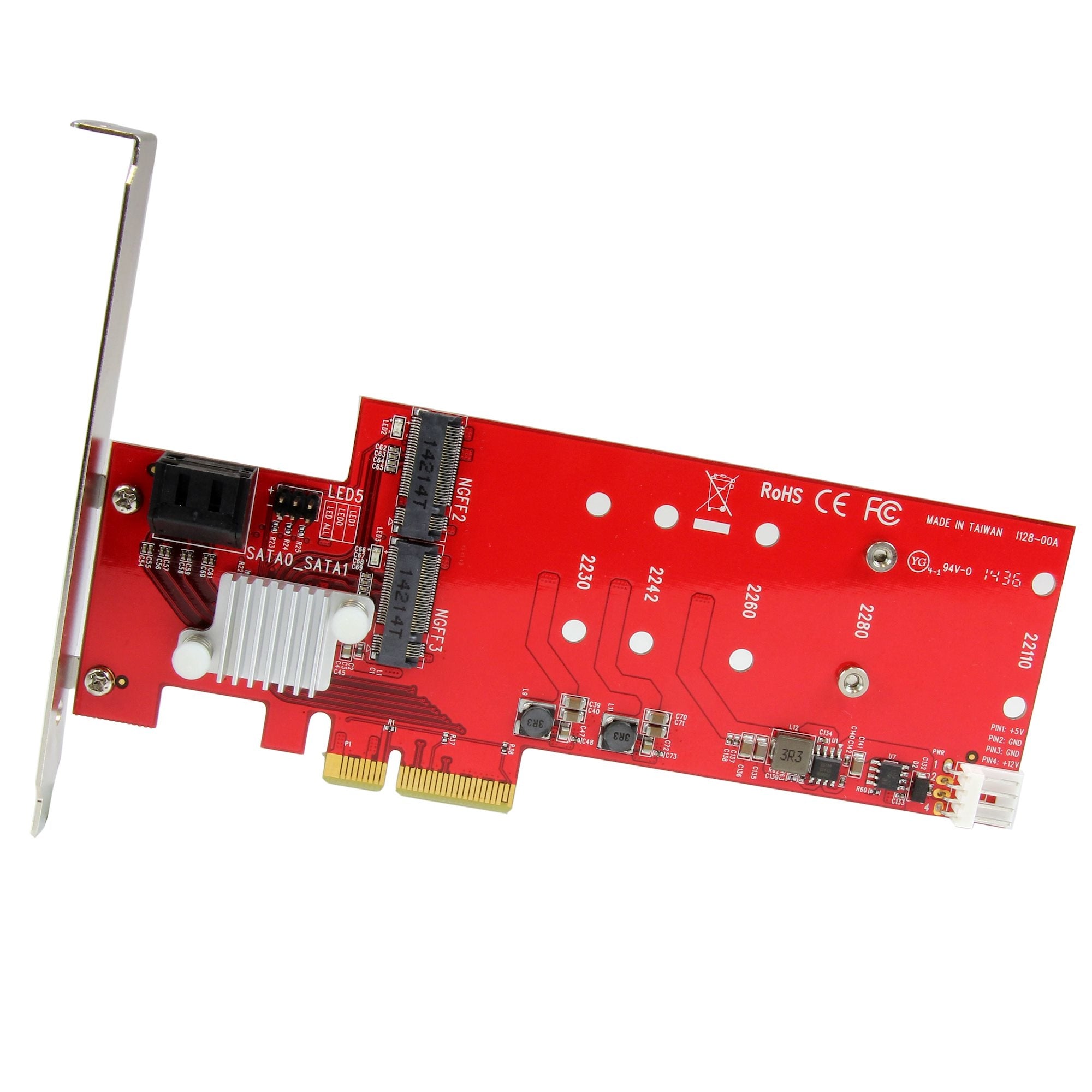 Tarjeta Pci Express 2X Ssd Ngff M.2 2X Sata Iii Controlador