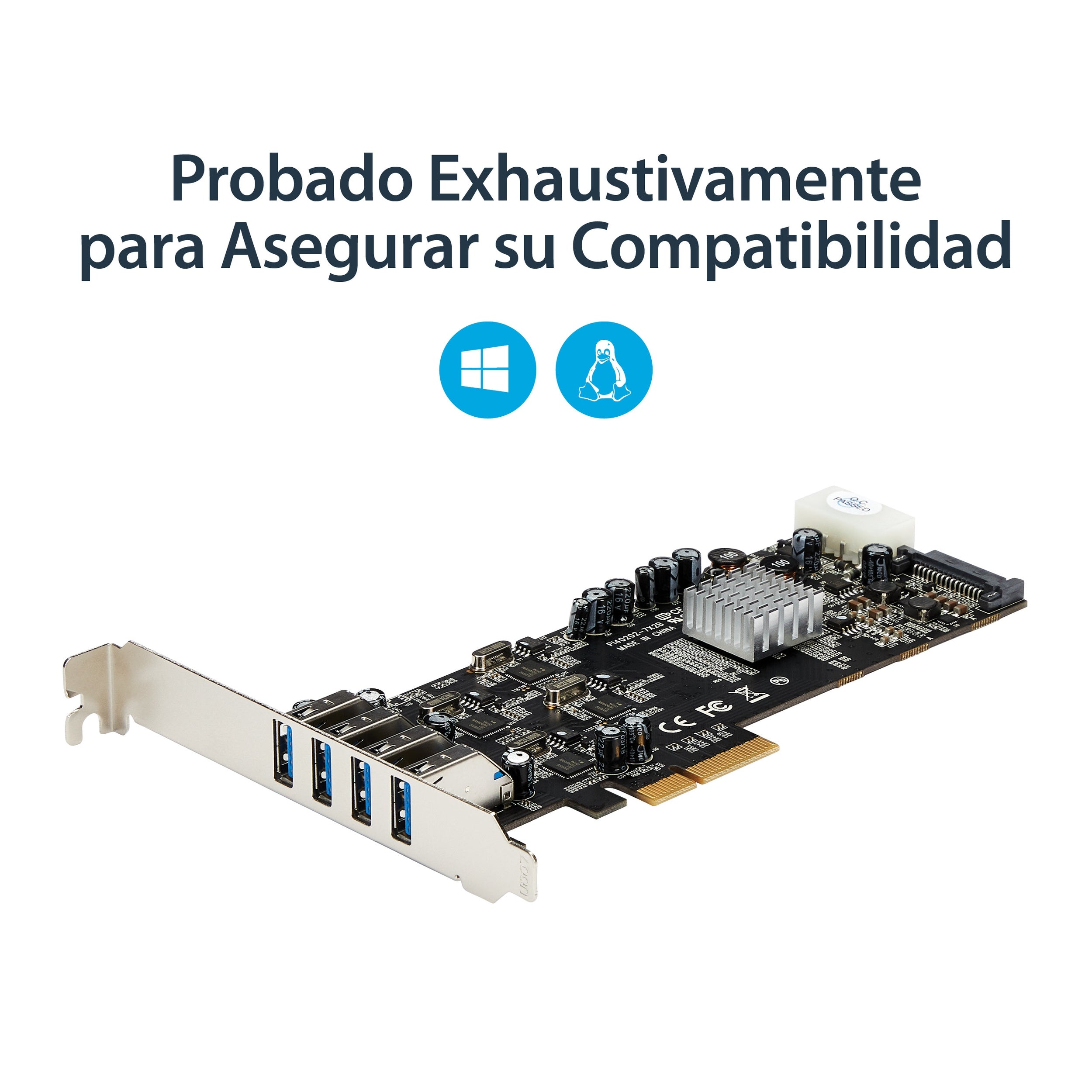 Tarjeta Pci Express 4 Puertos Usb 3.0 Quadbus Sata Lp4 Uasp