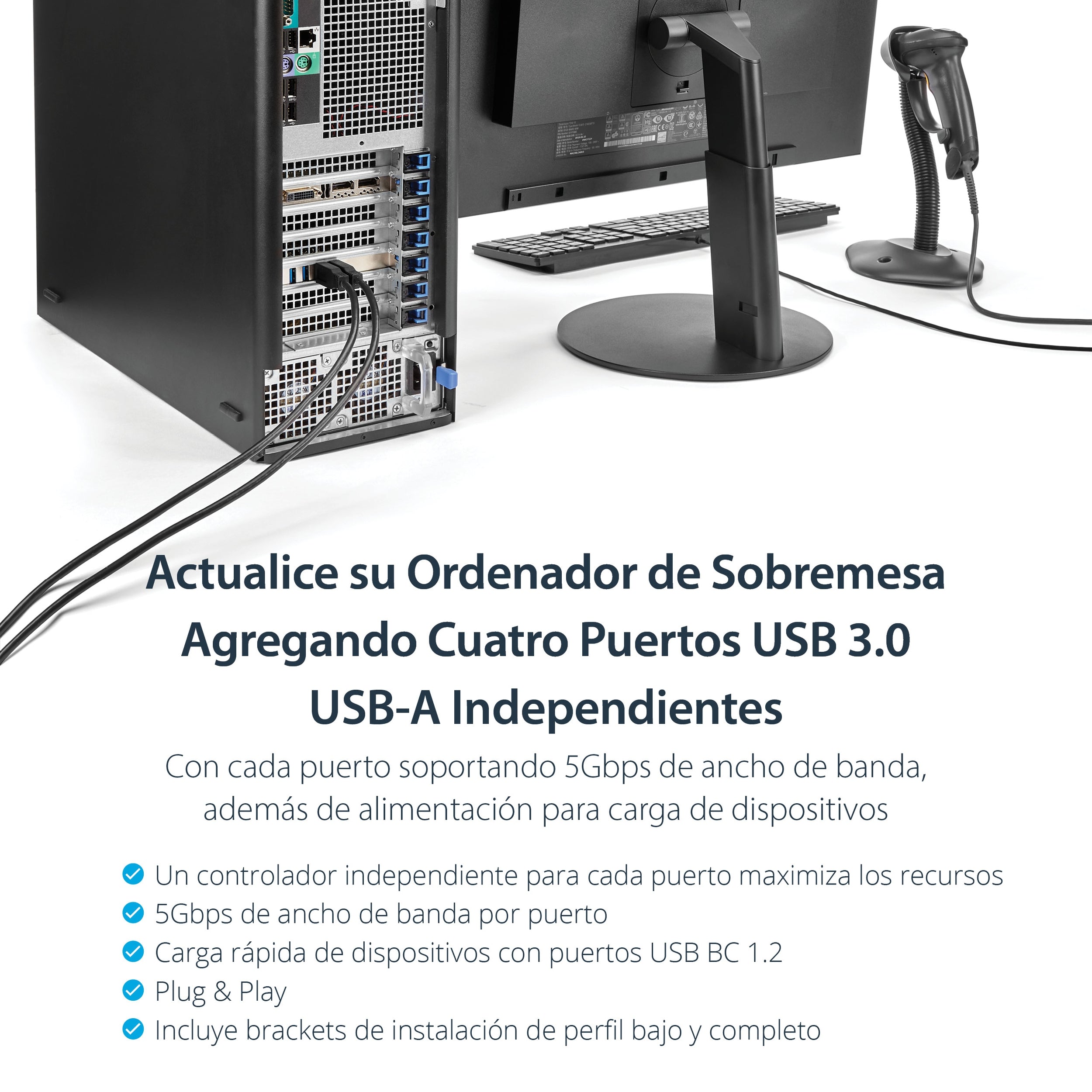 Tarjeta Pci Express 4 Puertos Usb 3.0 Quadbus Sata Lp4 Uasp