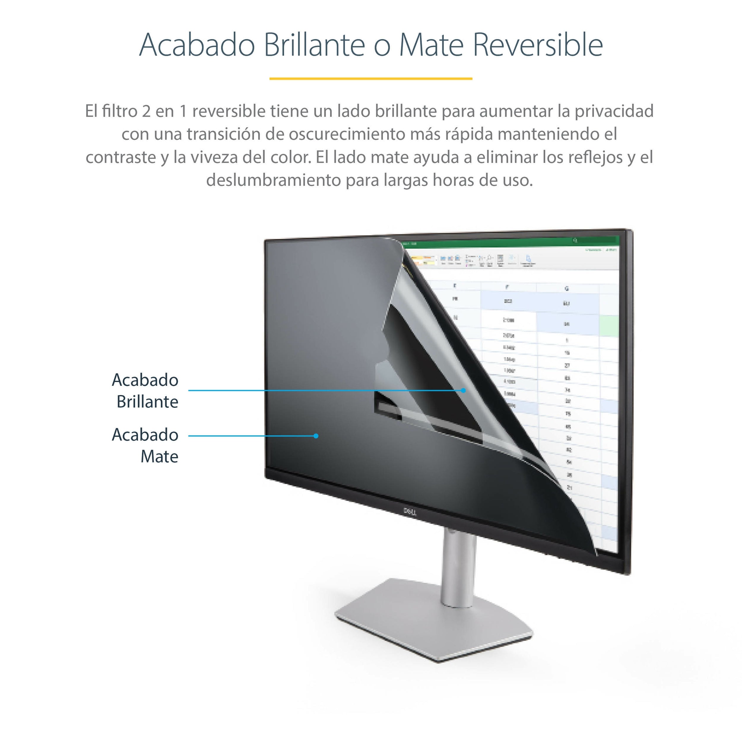 Filtro De Privacidad Para Monitor De 19 Pulgadas - Pantalla De Privacidad Para Reducir Luz Azul De Pantalla Ancha 16:10 - Mate/Brillante - Ángulo +/-30 Grados - Startech.Com Mod. Privacy-Screen-19M