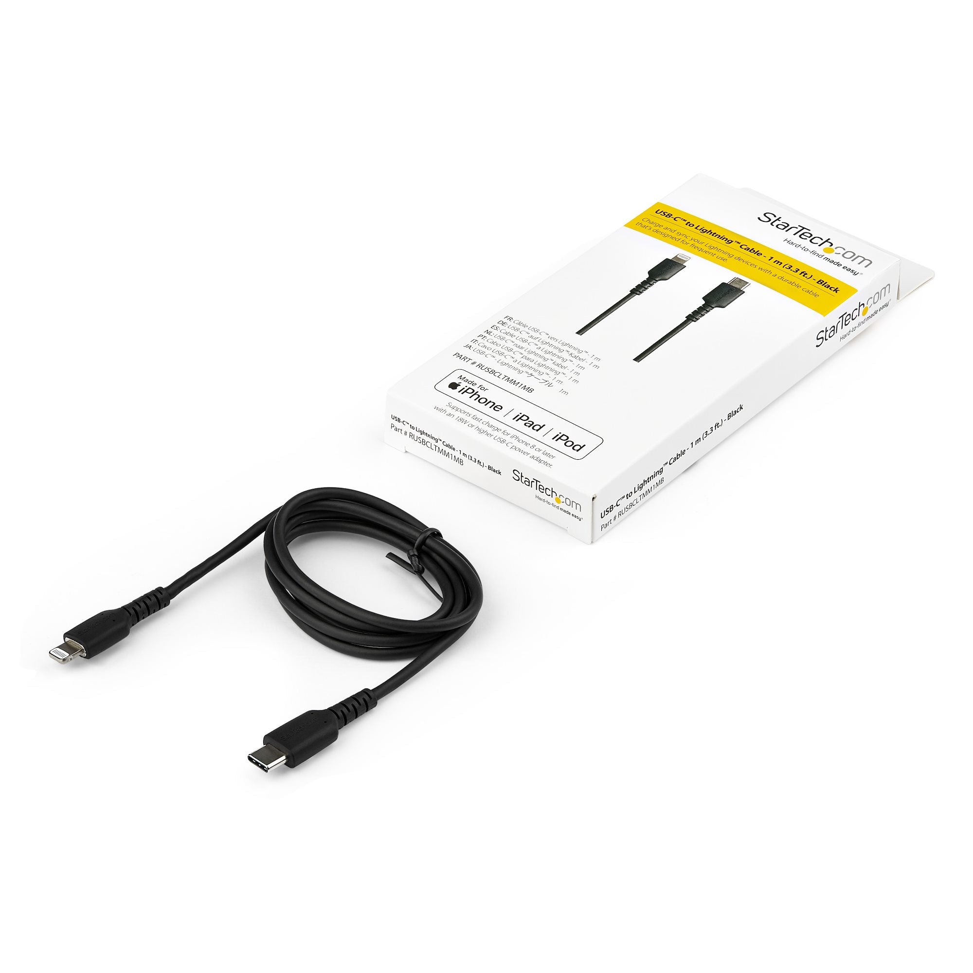 Cable Usb-C A Lightning De 1M Color Negro - Certificado Mfi