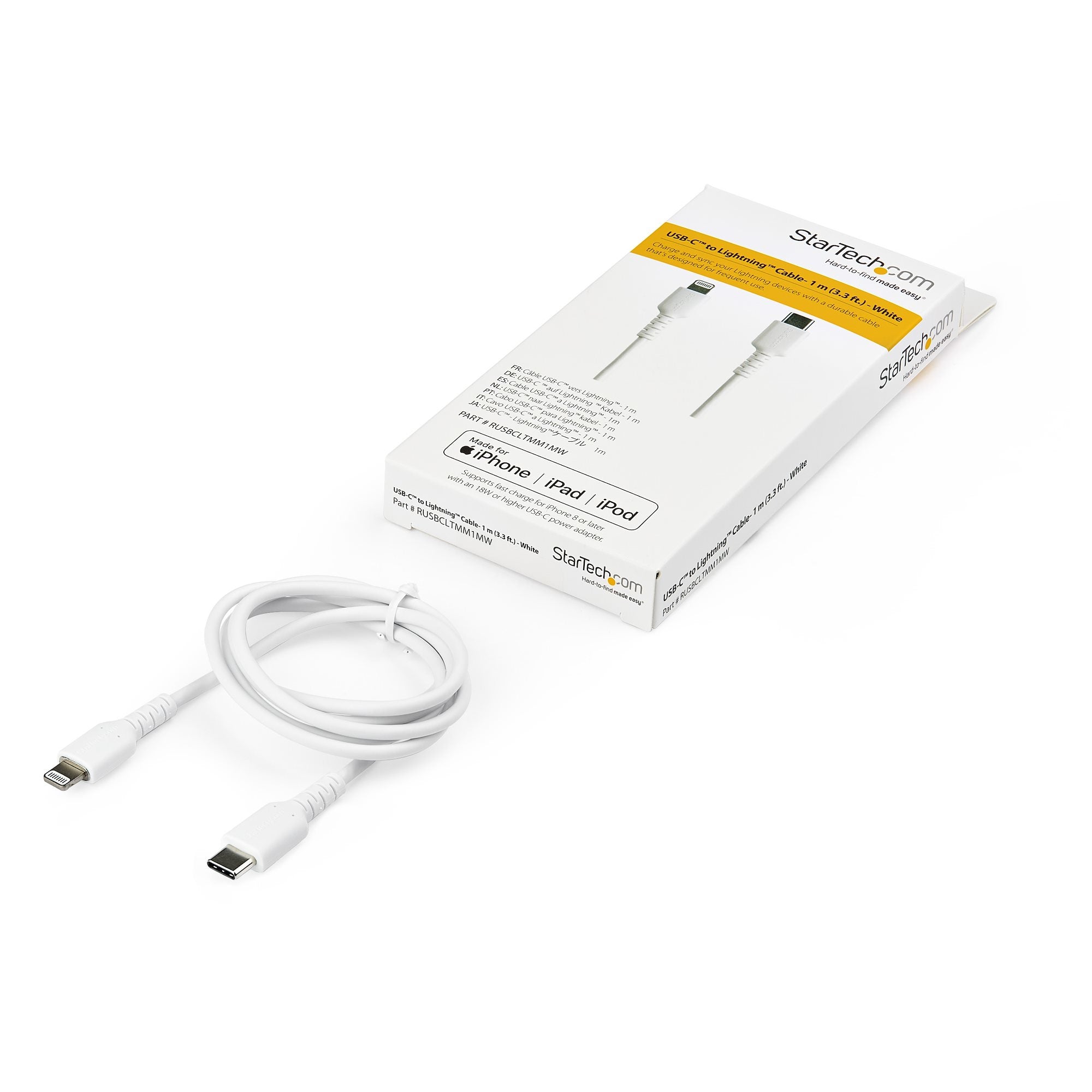 Cable Usb-C A Lightning De 1M Color Blanco - Certificado Mfi