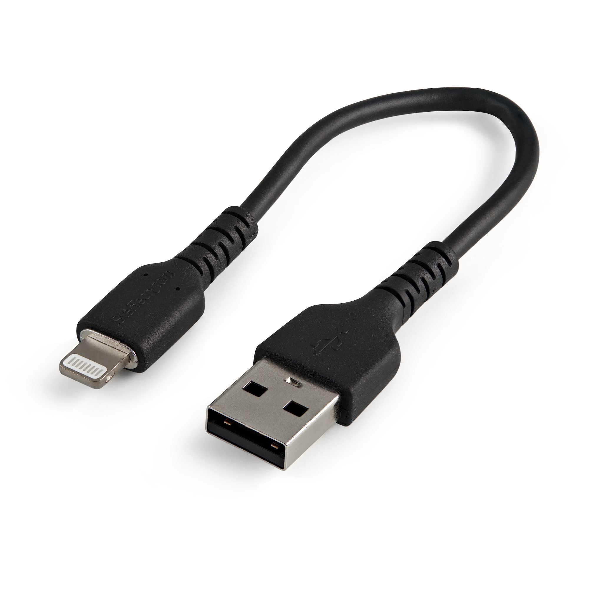 Cable Usb A Lightning Negro De 15Cm   Certificacion Mfi De Apple