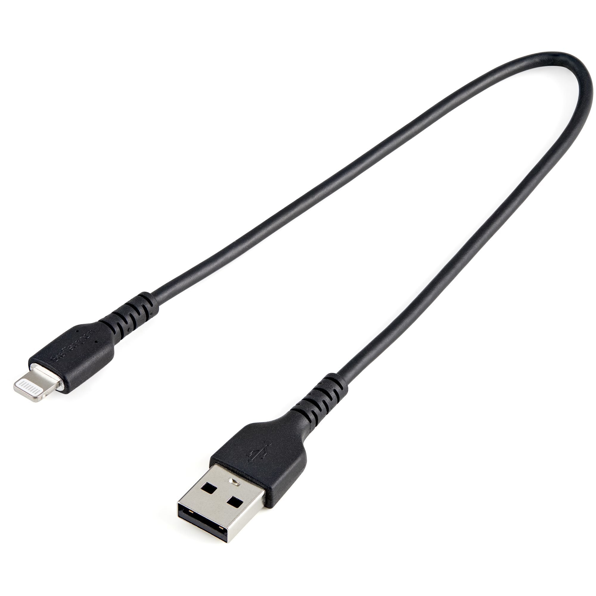 Cable Usb A Lightning Negro De 30Cm   Certificacion Mfi De Apple