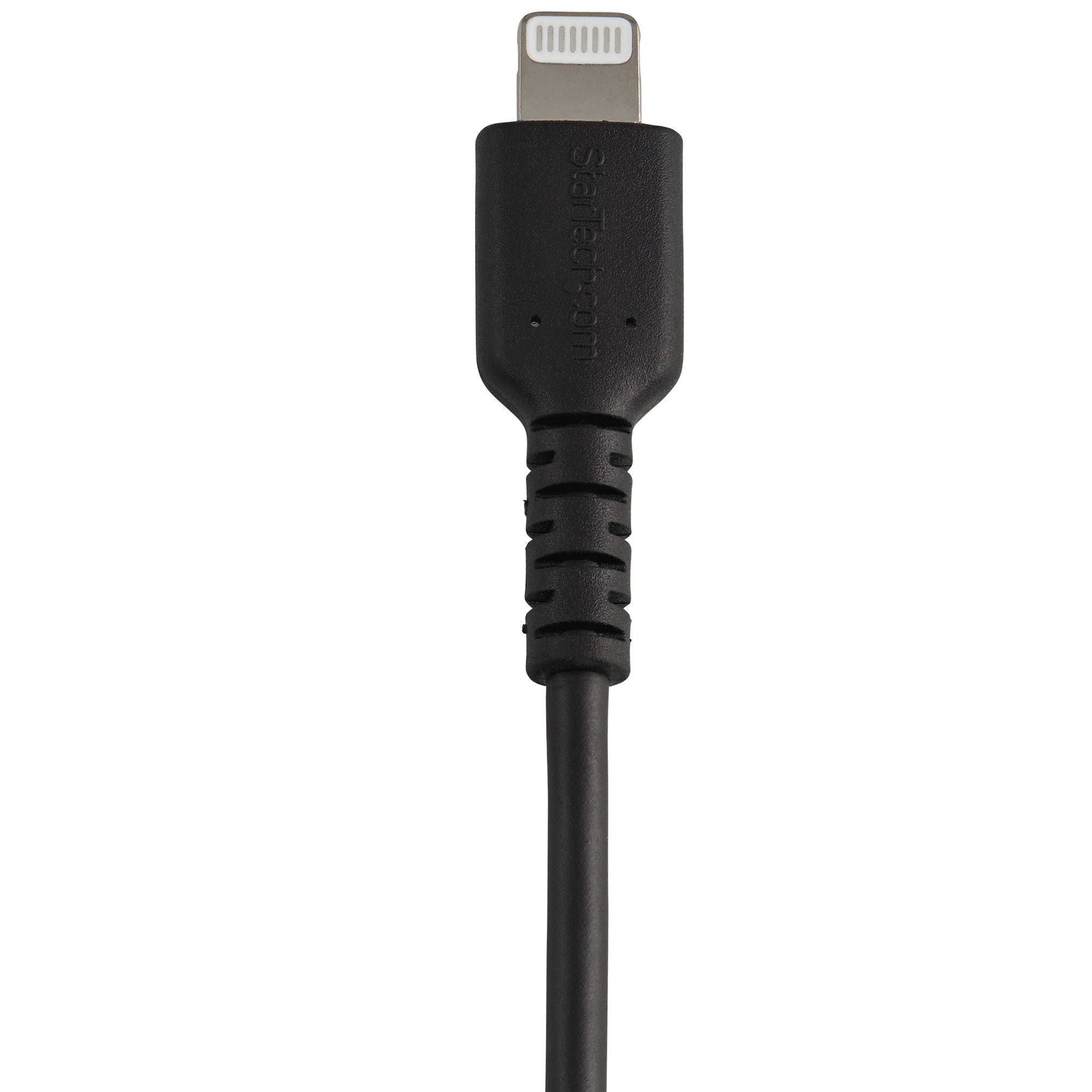 Cable Usb A Lightning Negro De 30Cm   Certificacion Mfi De Apple