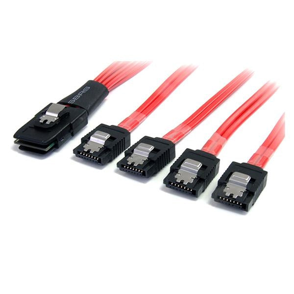 Cable 50Cm Mini Sas Sff8087 A 4X Sata Cierre Latch Adaptador  .