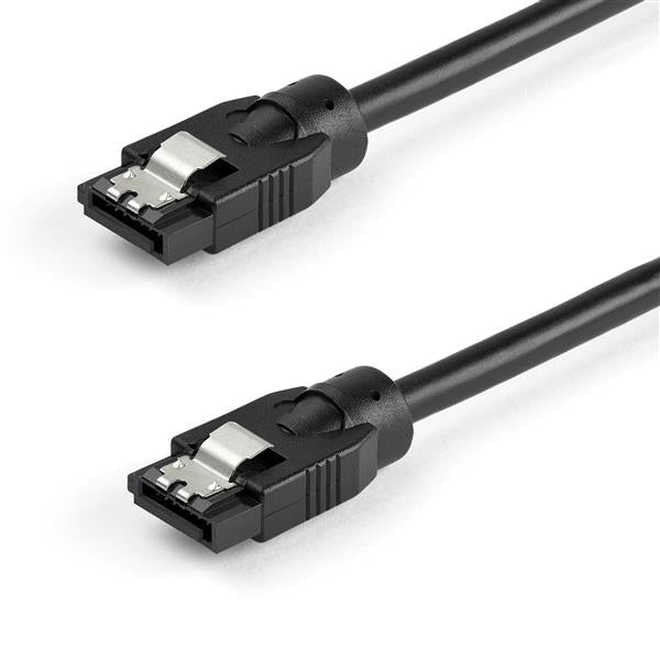 Cable Sata Redondo De 0.3M Conectores Con Cierre-6Gbs