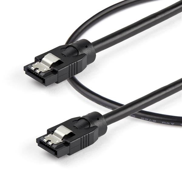 Cable Sata Redondo De 0.3M Conectores Con Cierre-6Gbs