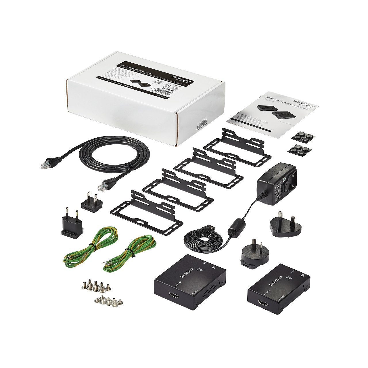 Juego Kit Extensor Hdmi Por Cable Utp Cat5 6 Poc 70M        .