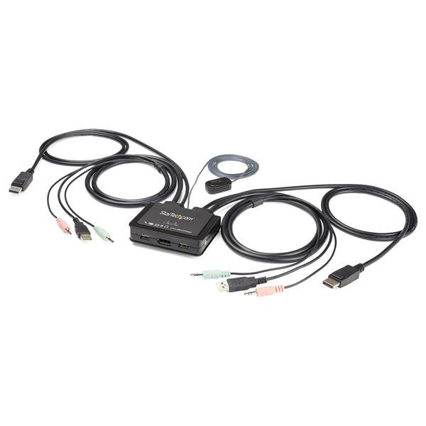 Switch Conmutador Kvm De 2 Pue Puertos Dp Usb 4K60Hz - Cables Inte