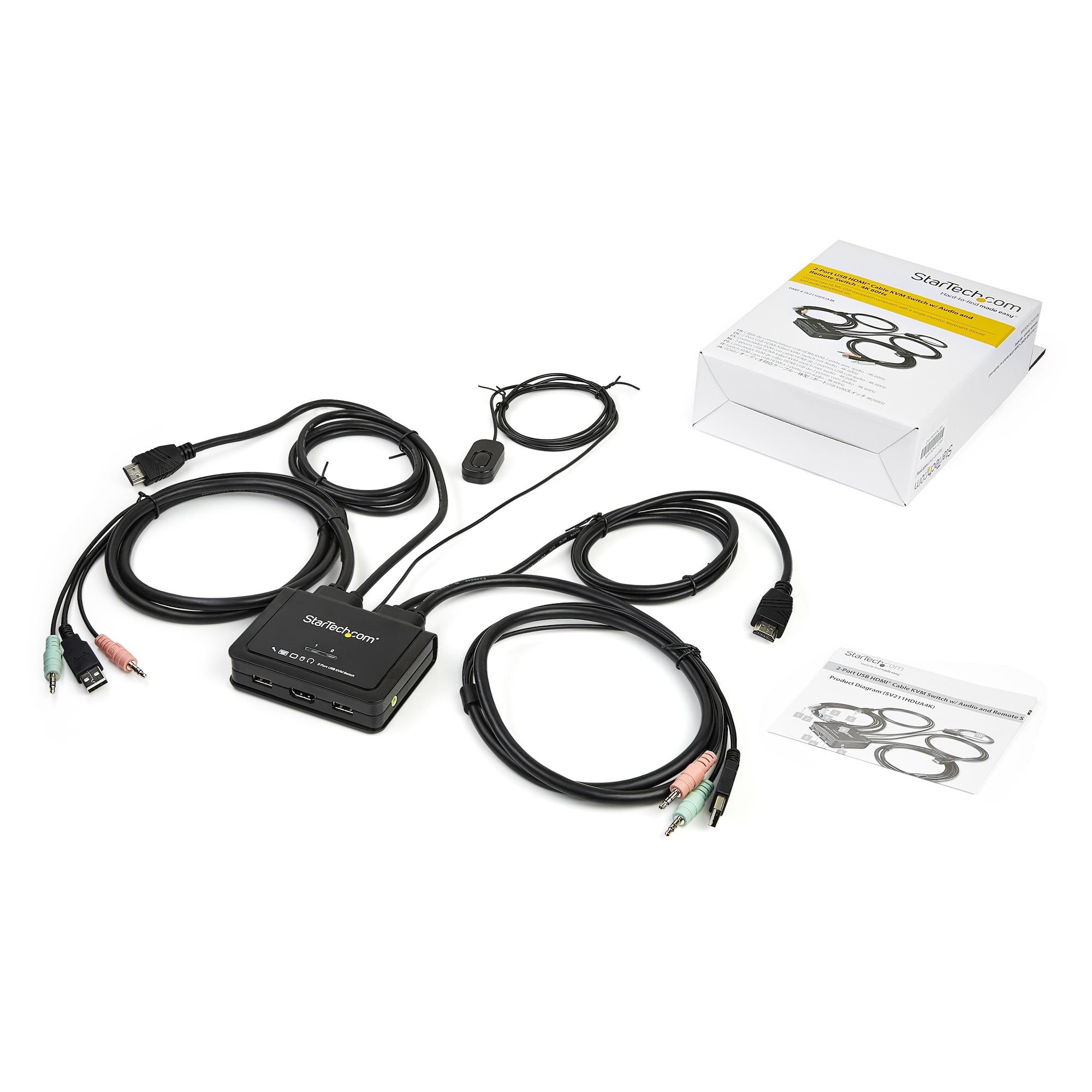 Switch Conmutador Kvm De 2 Puertos Hdmi Con Cables - Usb 4K60H