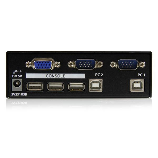 Juego Conmutador Kvm 2 Puertos Vga Con Cables Kit Switch Hd15