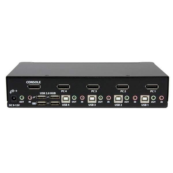 Switch Conmutador Kvm 4X Displayport Dp Audio Hub Usb