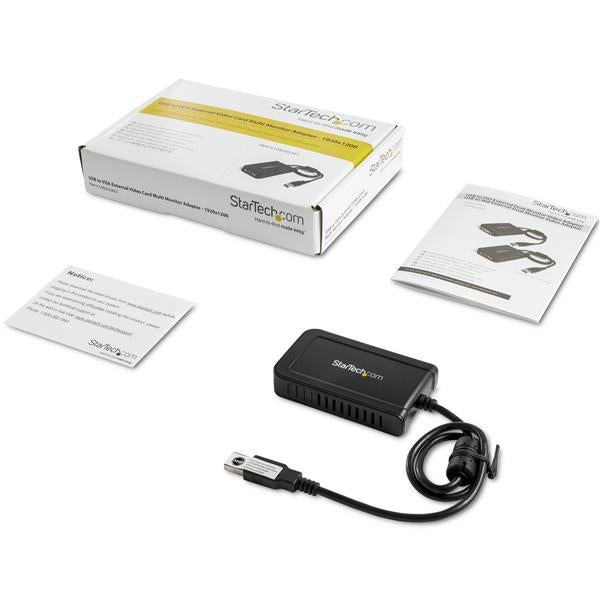 Adaptador De Video Externo Usb A Vga - Cable Convertidor - Tarjeta De Video Externa - Hembra Hd15 - Macho Usb A - 1920X1200 - Startech.Com Mod. Usb2Vgae3