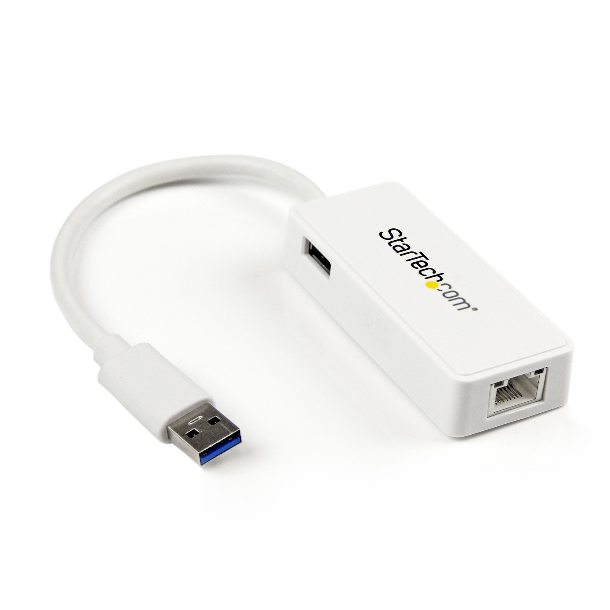 Tarjeta Ethernet 1 Puerto Rj45 Externa Usb 3.0 Con Hub Blanco